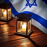 עששית לד סולארית עם נר לזכרון היקרים לנו 12.7X9ס