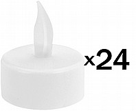 נרות לד אור צהוב על סוללות 24 יחידות
