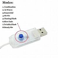 וילון לדים פיירי לייטס 3*3 מטר עם חיבור USB צבע לבן חם עם שלט